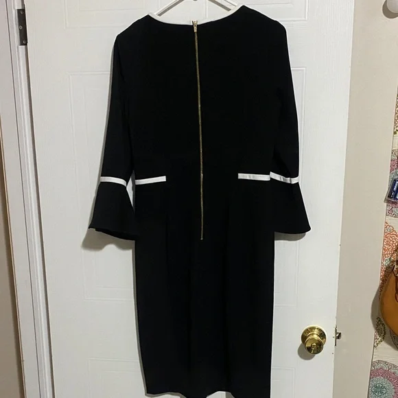 Calvin Klein Black Dress with White Trim - Picture 4 of 5